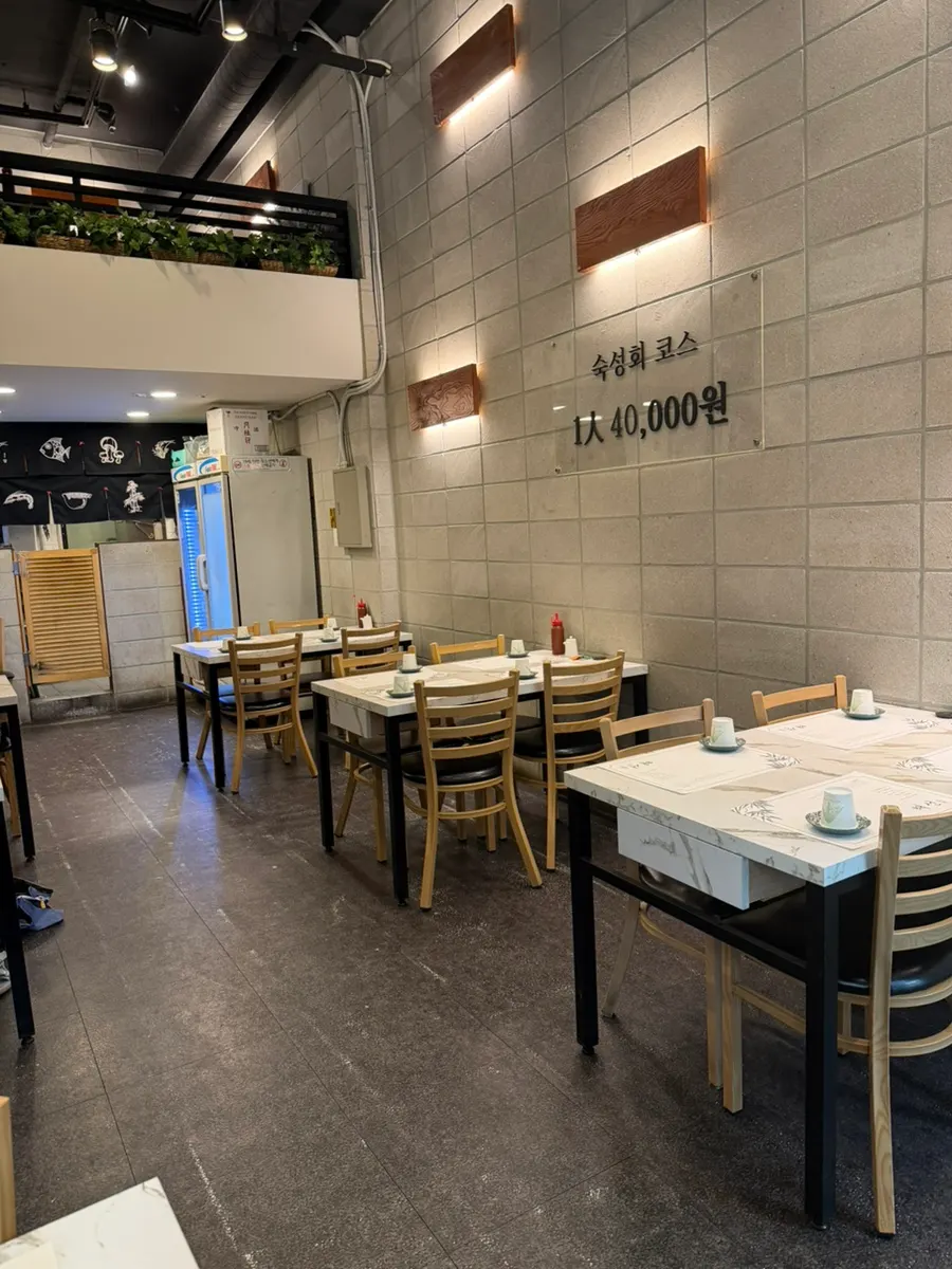 Two-story seating area at Haeseon