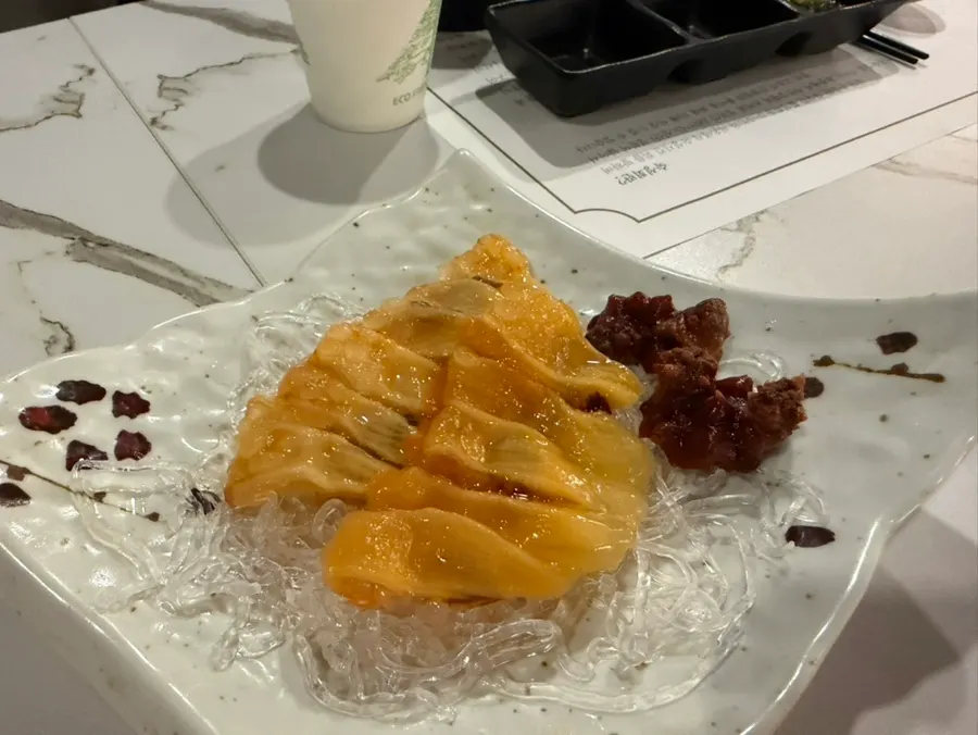 Sea squirt in the aged sashimi course