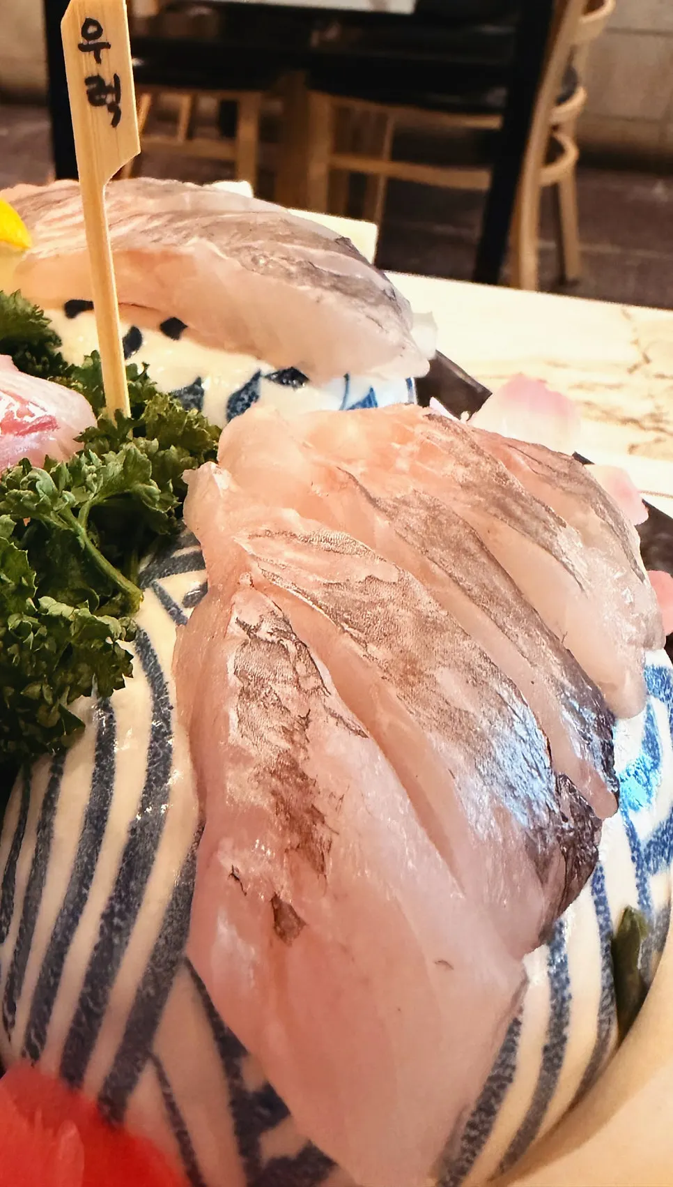 Haeseon aged sashimi course plating