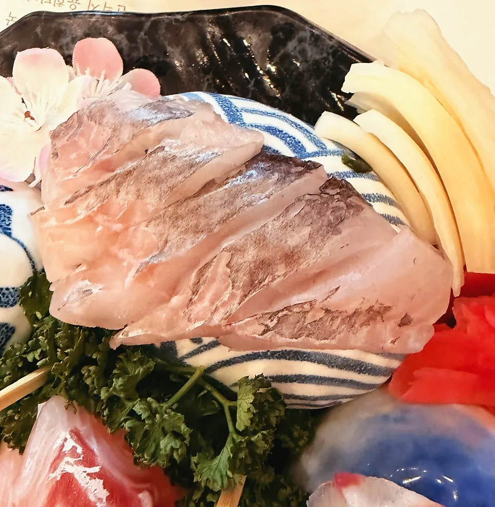Fish selection in the aged sashimi course