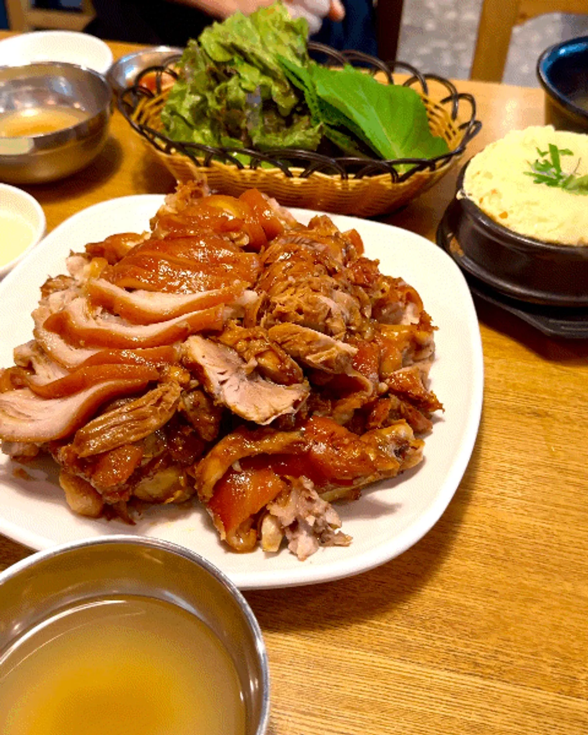 Close-up of tender jokbal lean meat
