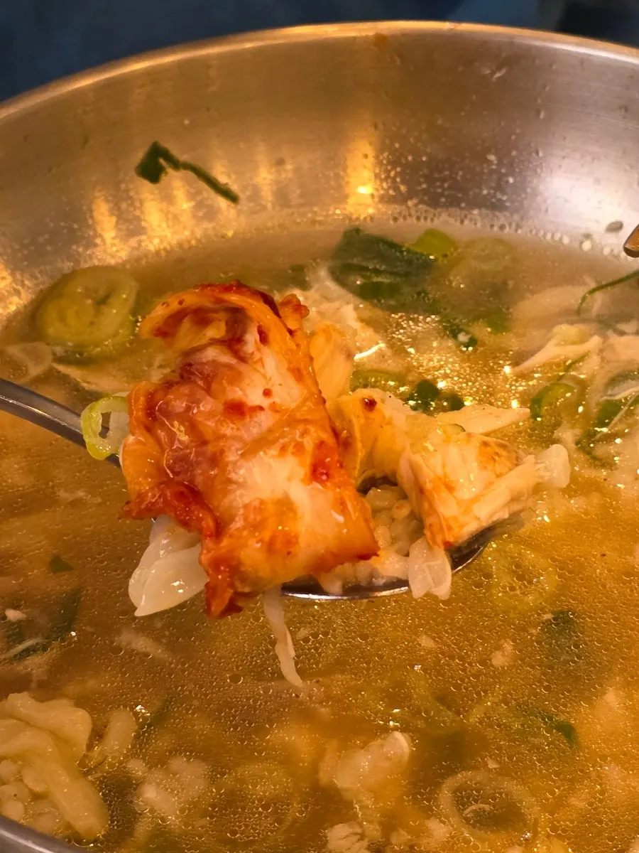 Kalguksu noodles dipped in perilla oil sauce