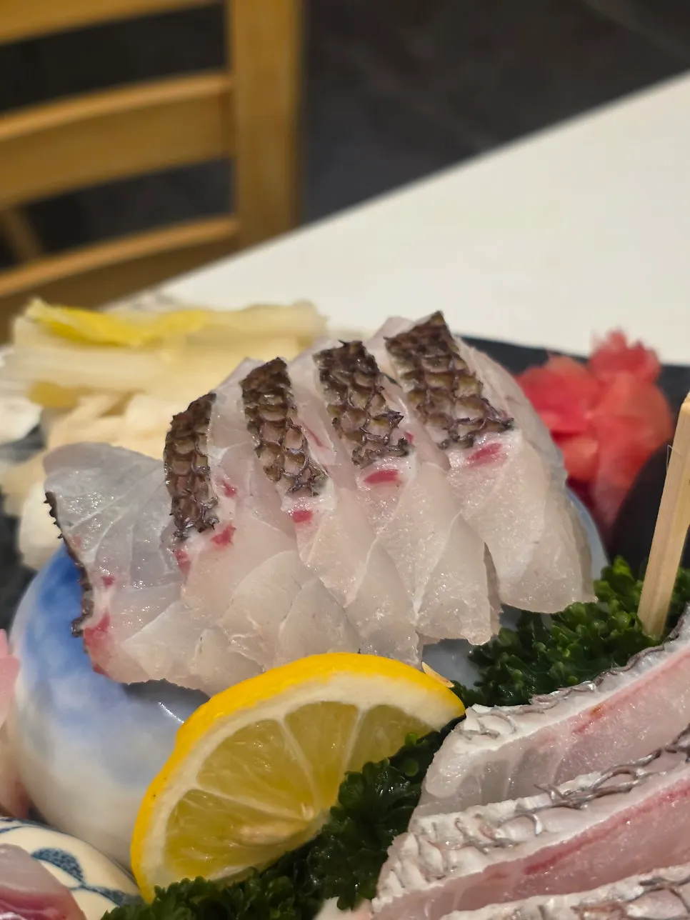 A generous portion of aged sashimi for two