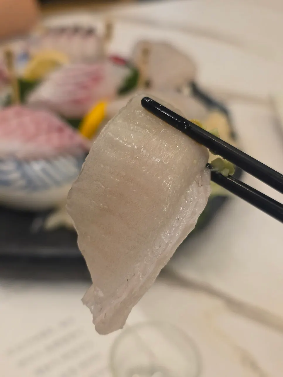 Full view of Haeseon's aged sashimi plate