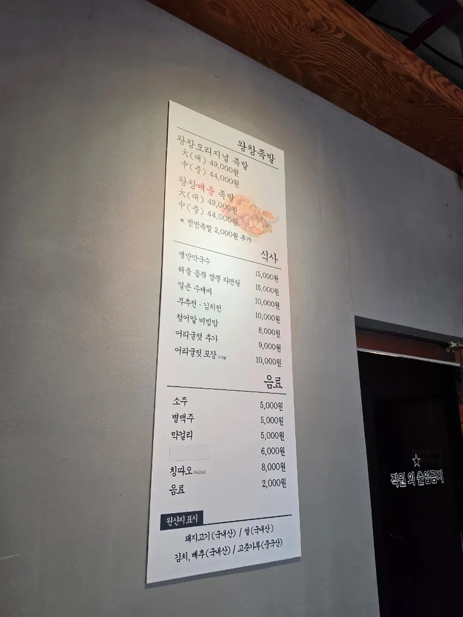 Jokbal on display at Wangchang Jokbal