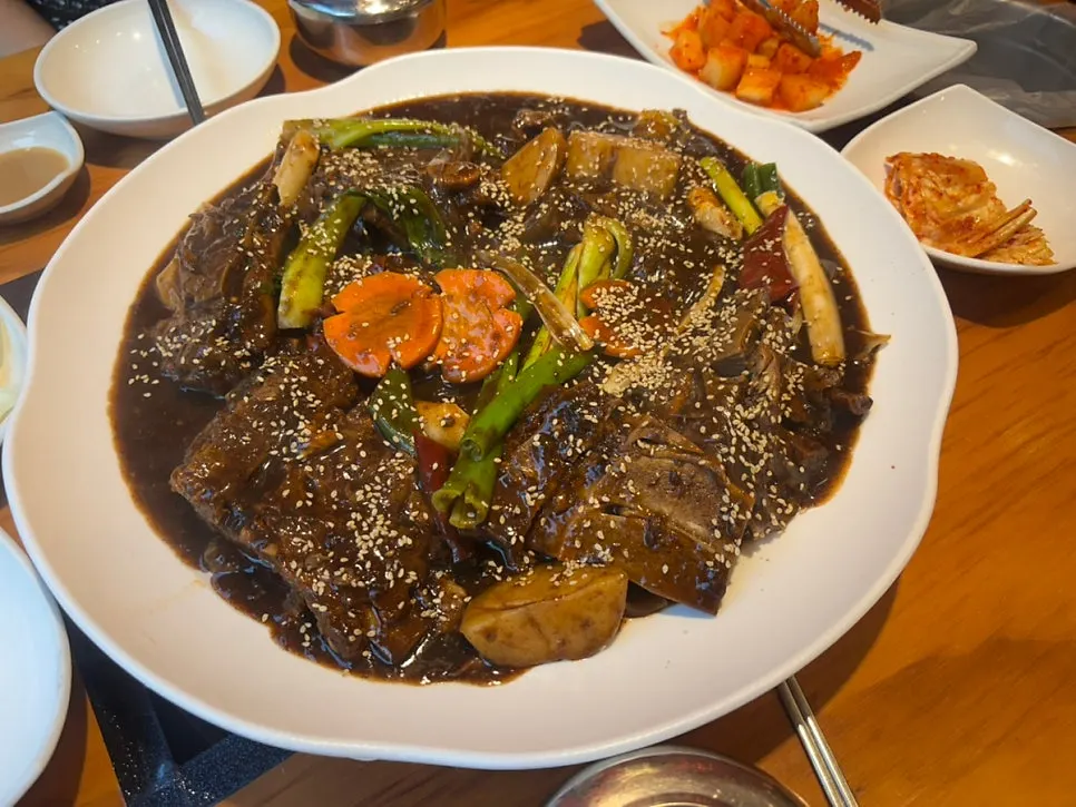 Generous serving of the Namdareun Bone Stew, medium size, in a large bowl