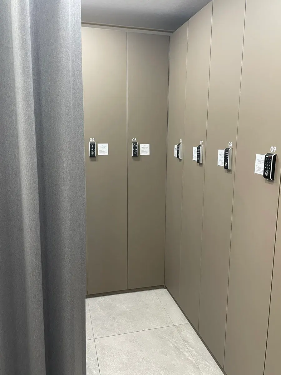 Changing room with private lockers at Yakson Myeongga Suncheon