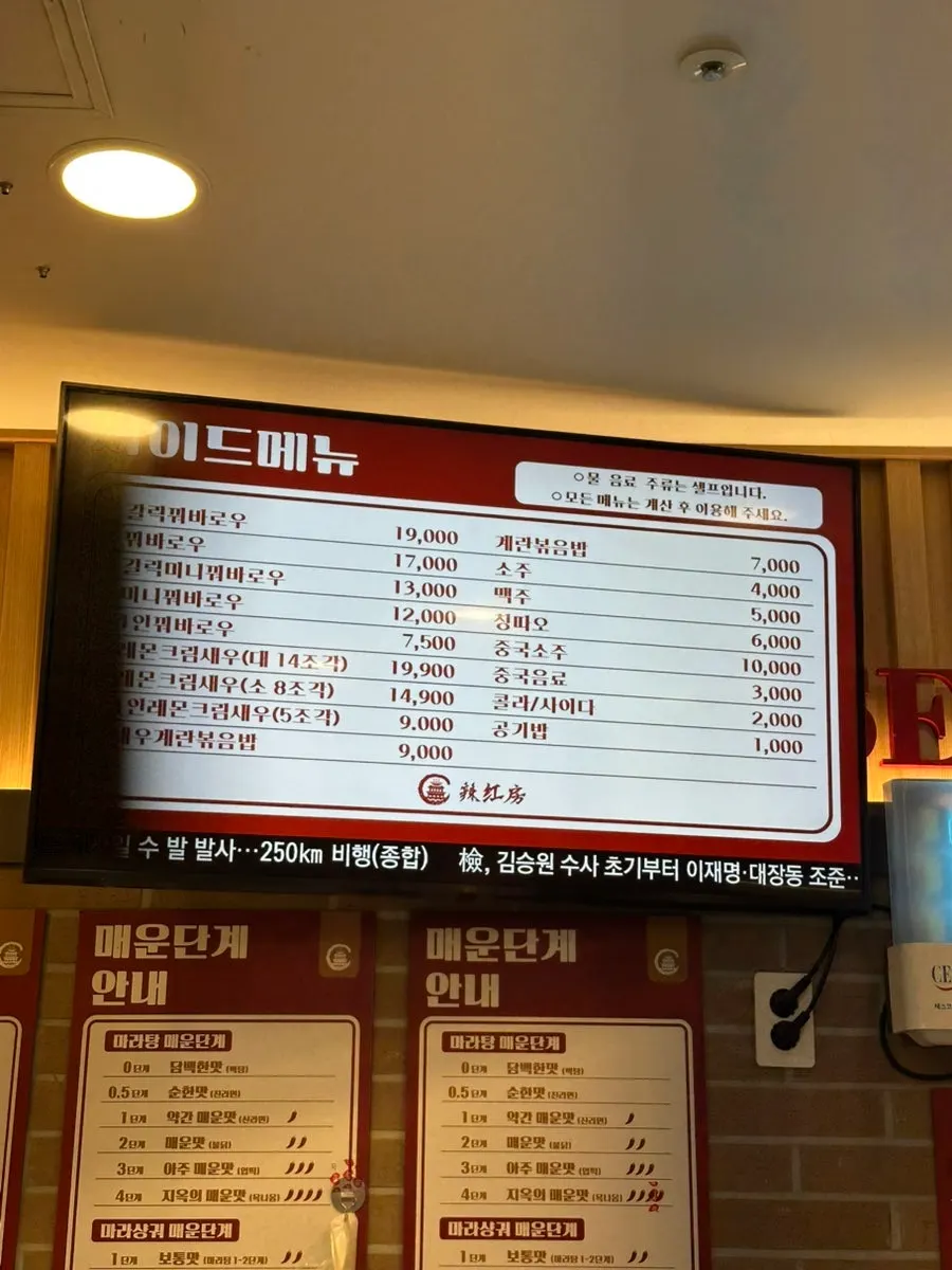 Side menu information sign
