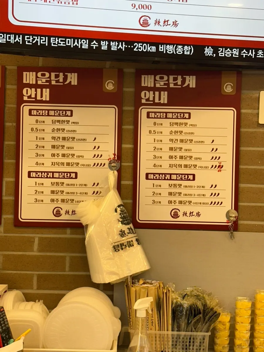 Sign explaining the different spice levels