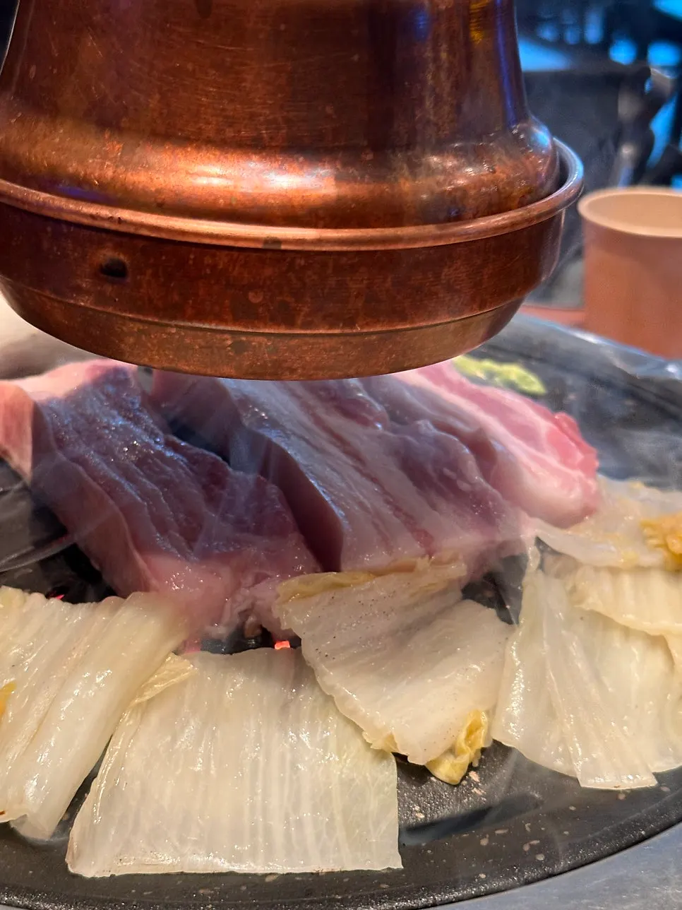 Side dish plate with myeongi namul and various sauces