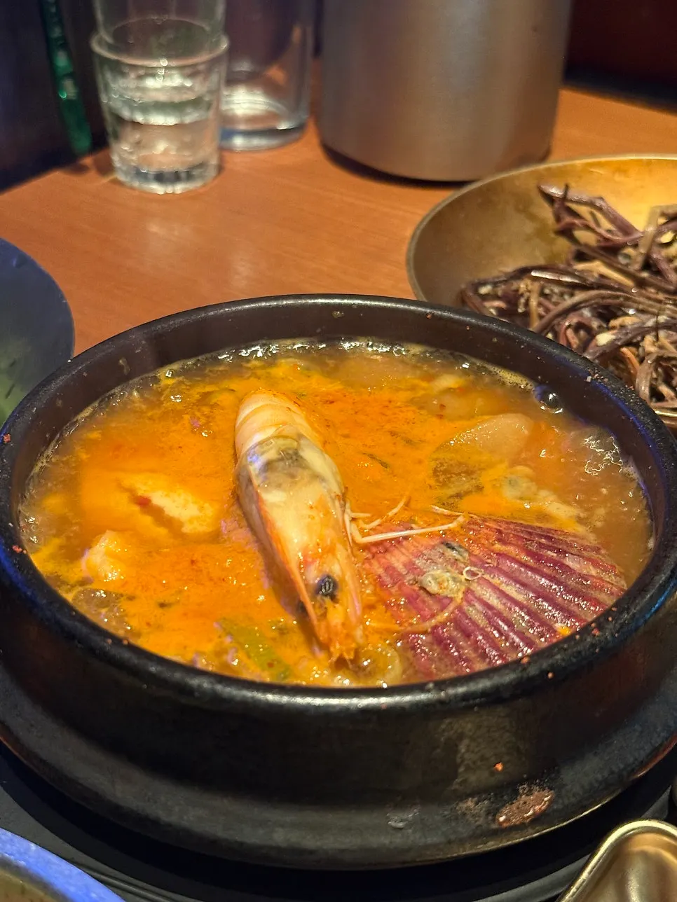 Jeju black pork samgyeopsal dipped in myeoljeot