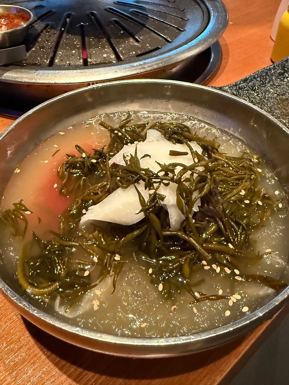Seafood traditional doenjang jjigae with clams and shrimp