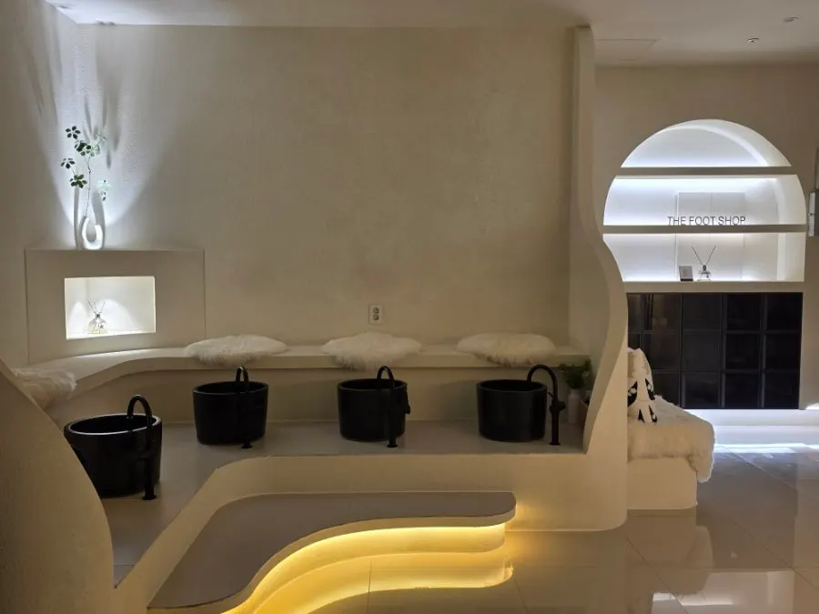 Interior hallway lit with indirect lighting