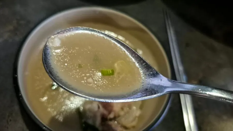 Rich Korean beef bone broth hot pot broth