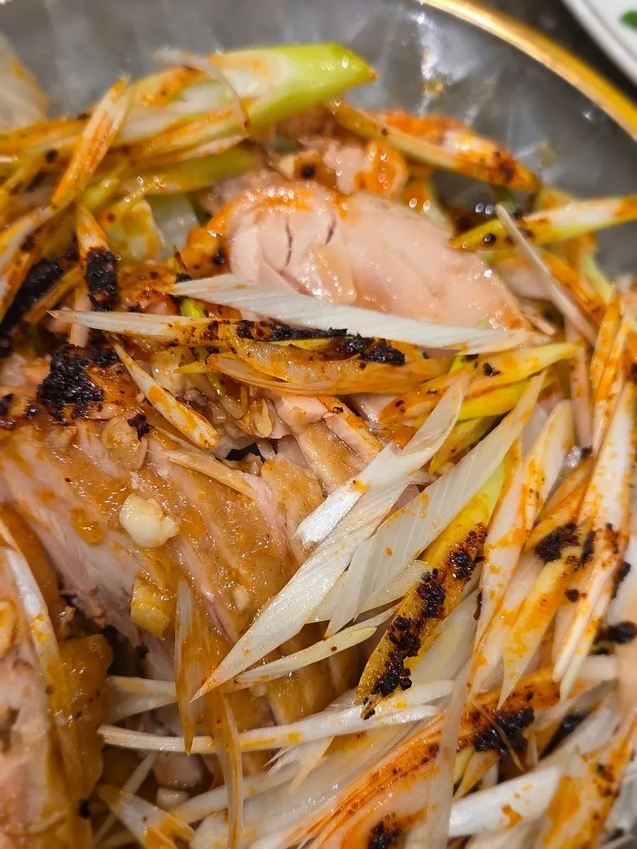 Plate of Seongung's Shandong xiaoji mid-meal