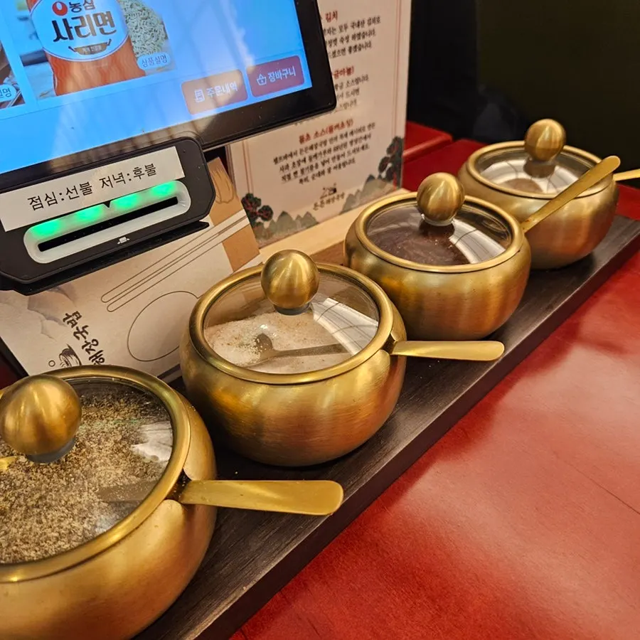 Side dishes laid out at the self-serve bar