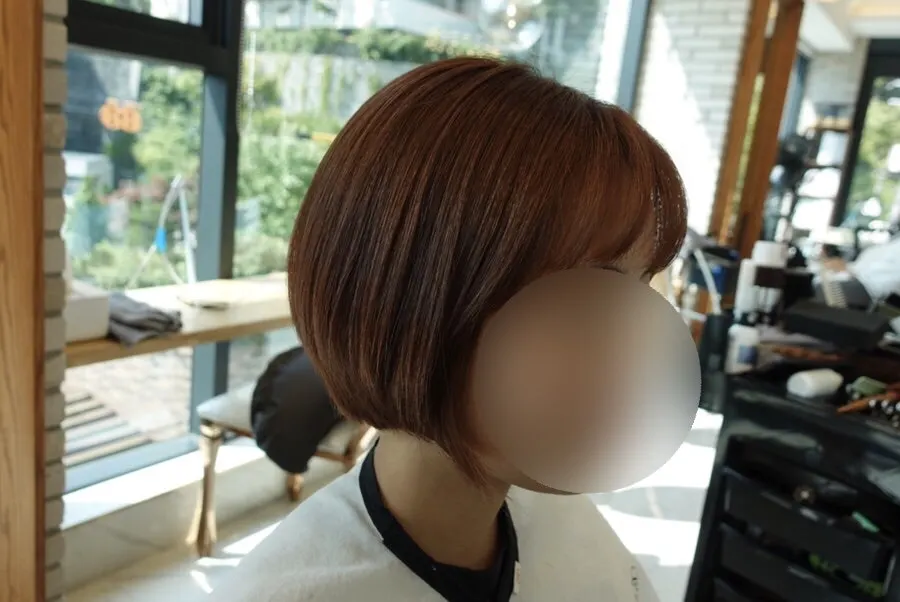 염색 후 다듬기 작업