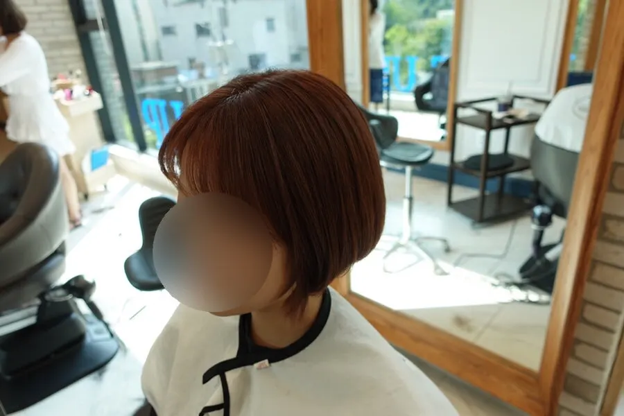 컬러가 균일해진 숏단발