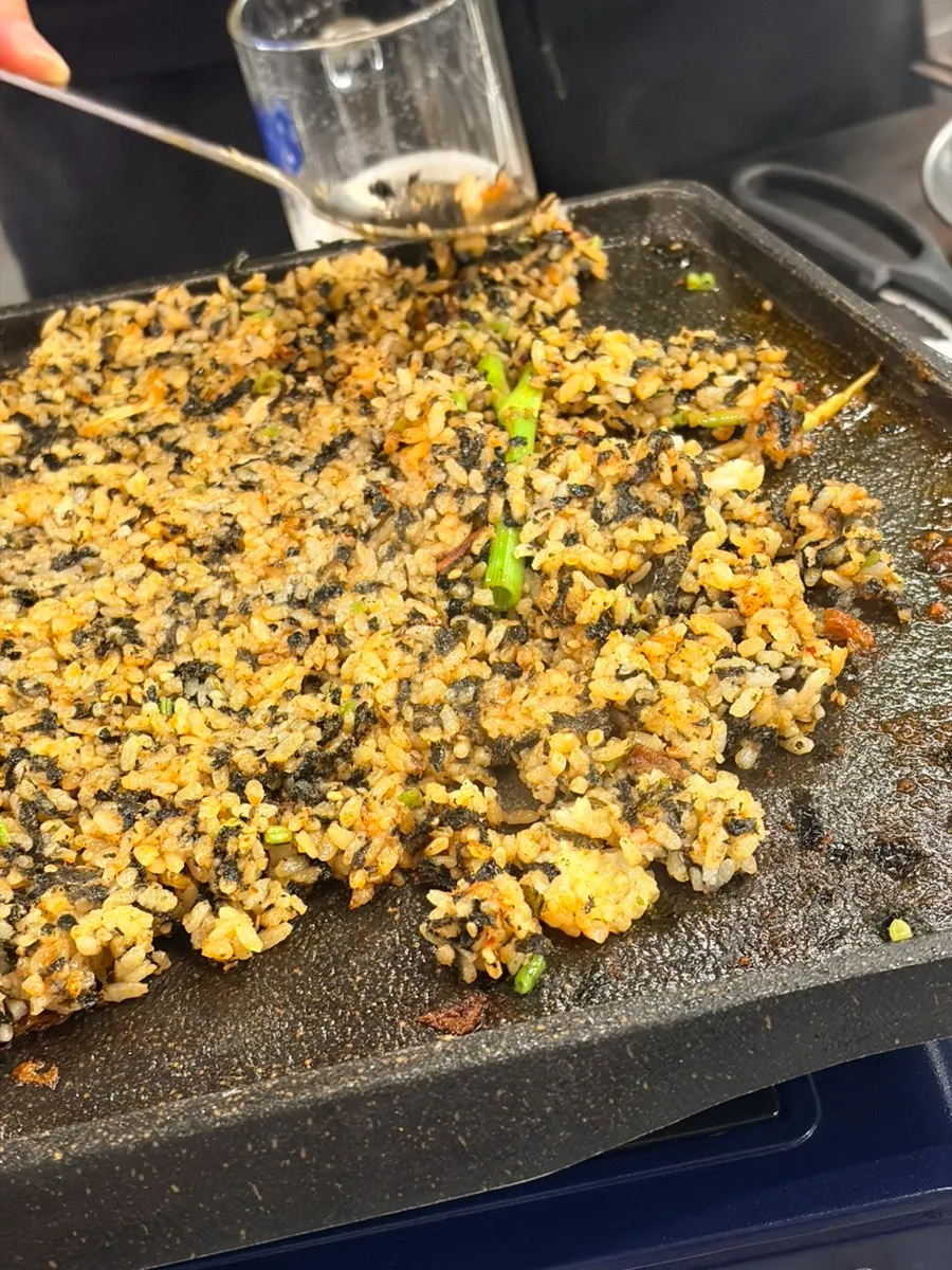 Table after finishing the fried rice