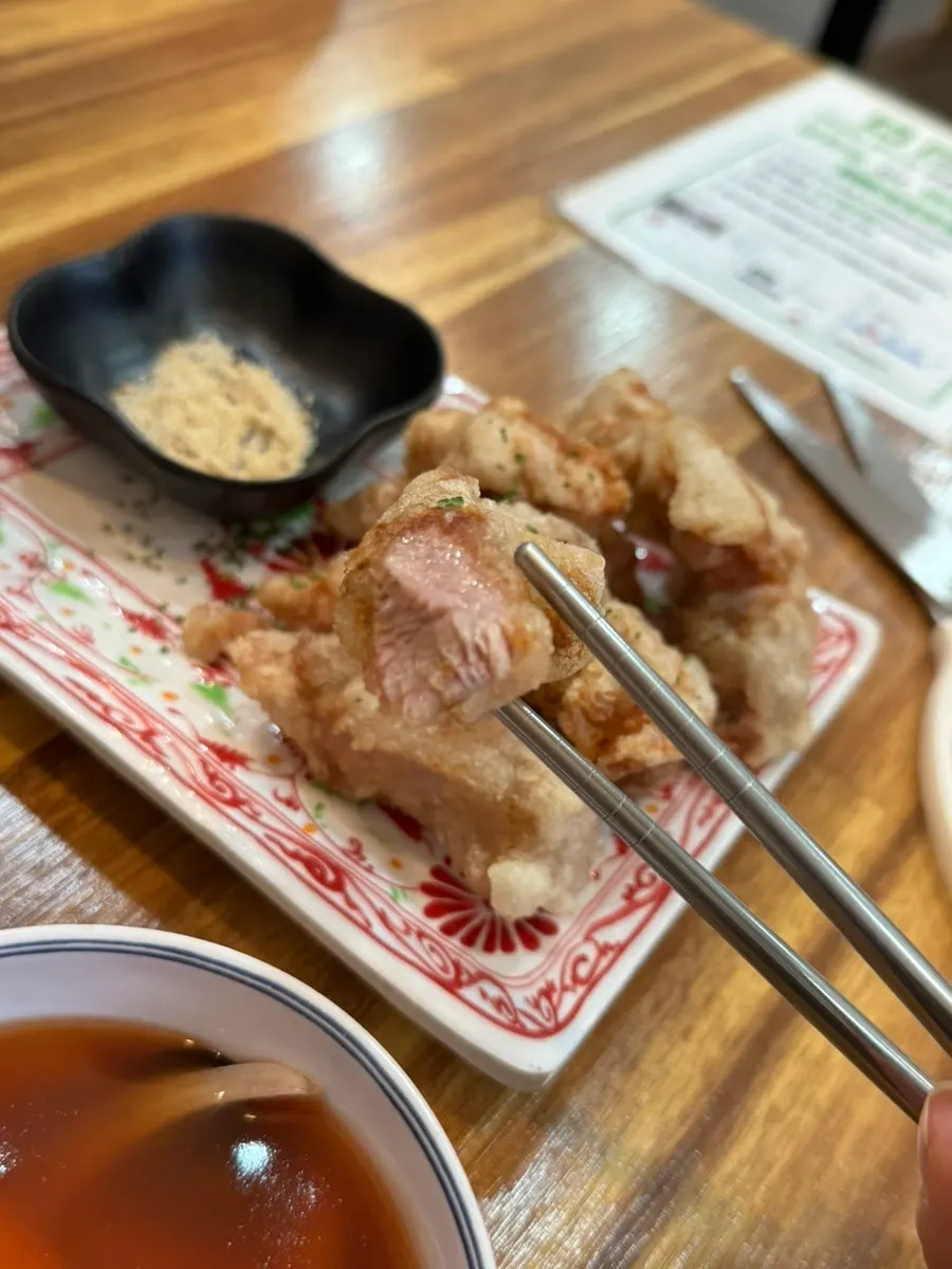탕수육 고기 단면 근접 사진