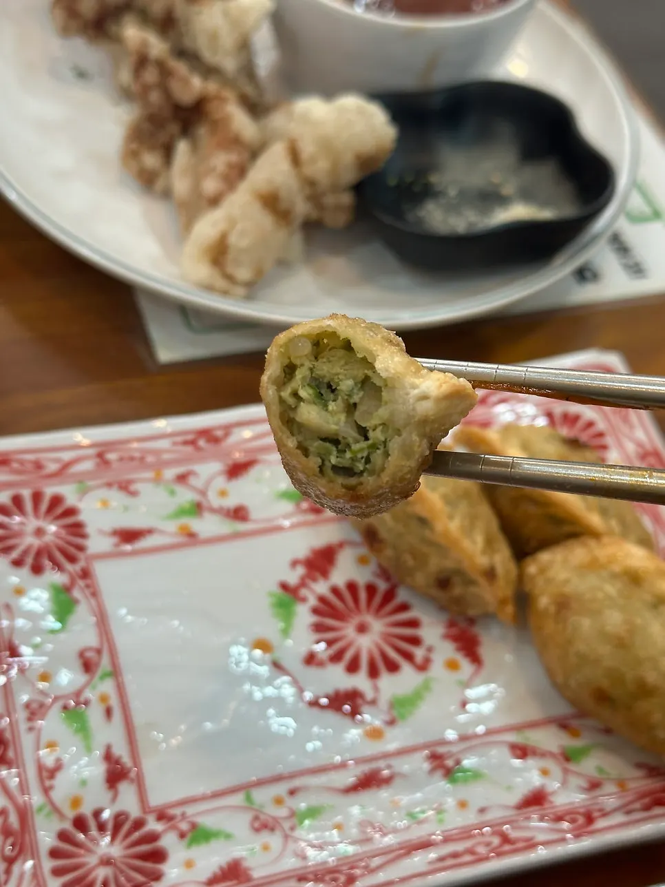Fried dumplings received from the review event