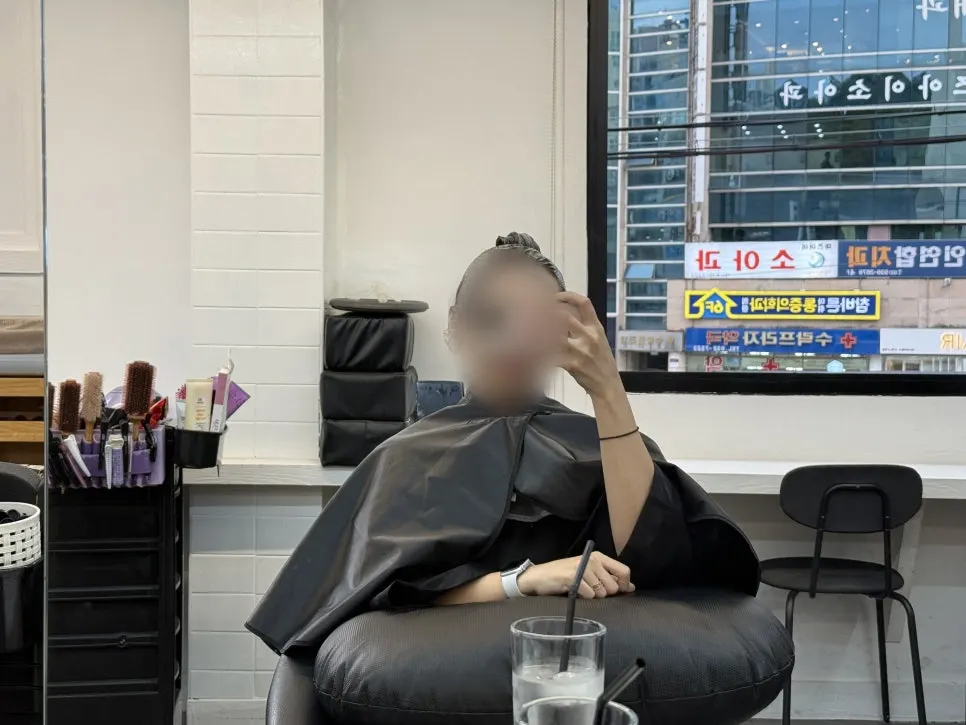 トーンダウン染色後のヘッドスパ施術