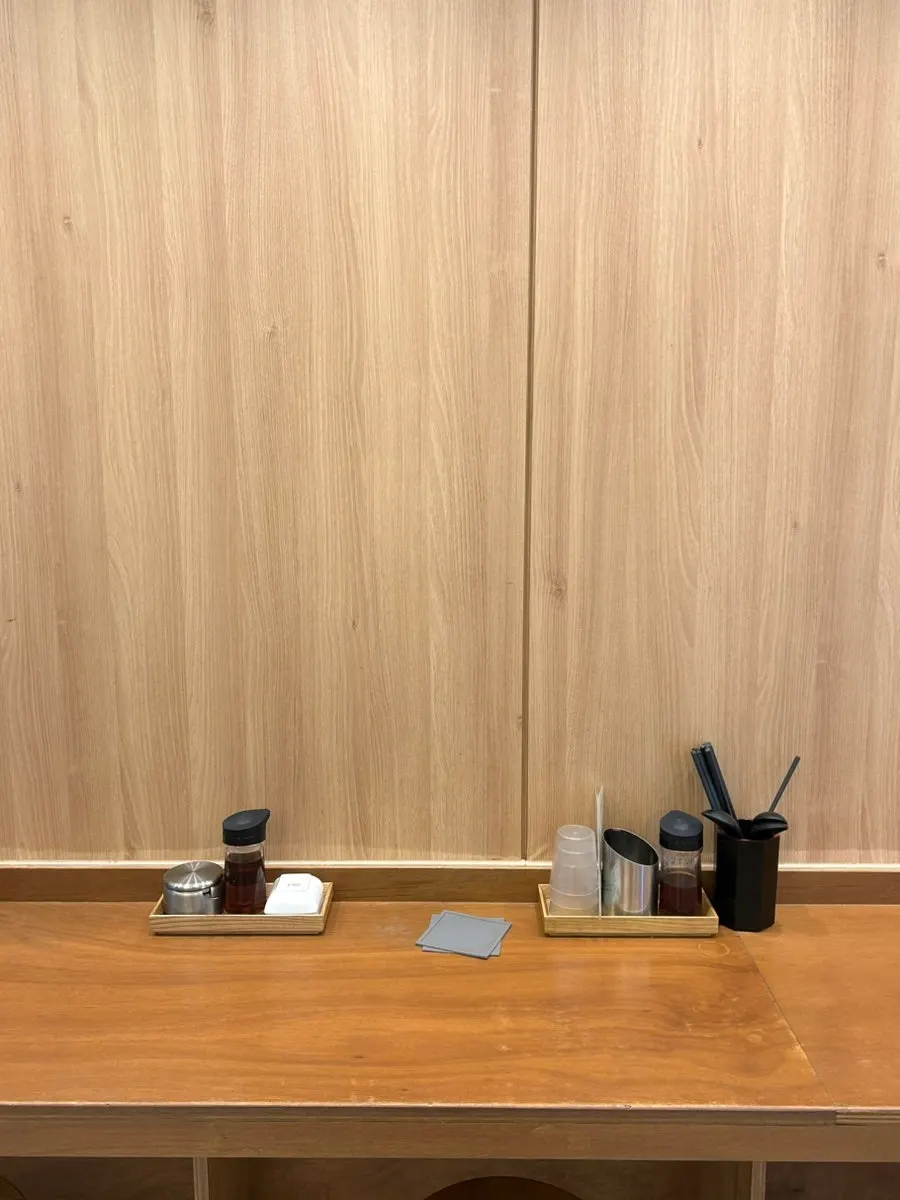 Clean seating area at Surim Sikdang Hongdae