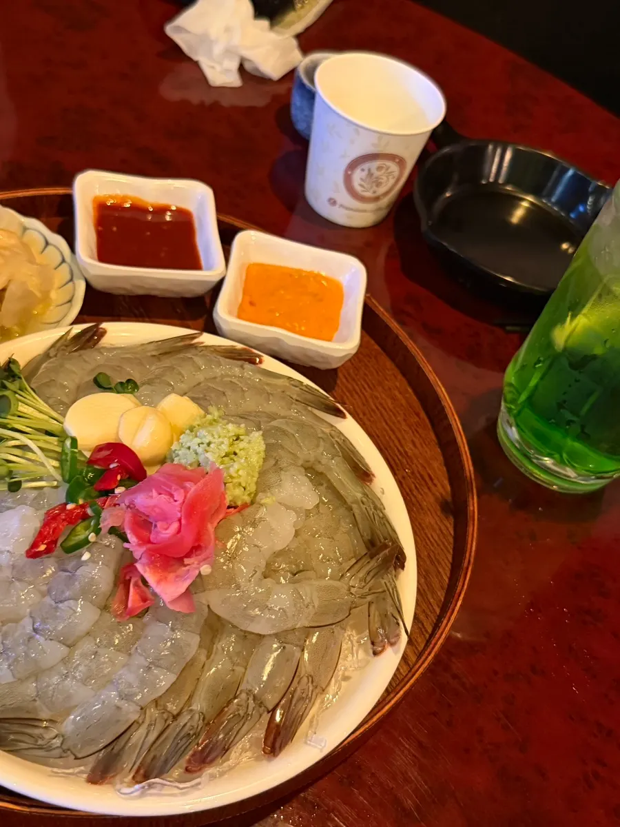 Raw shrimp sashimi with a sweet-shrimp texture