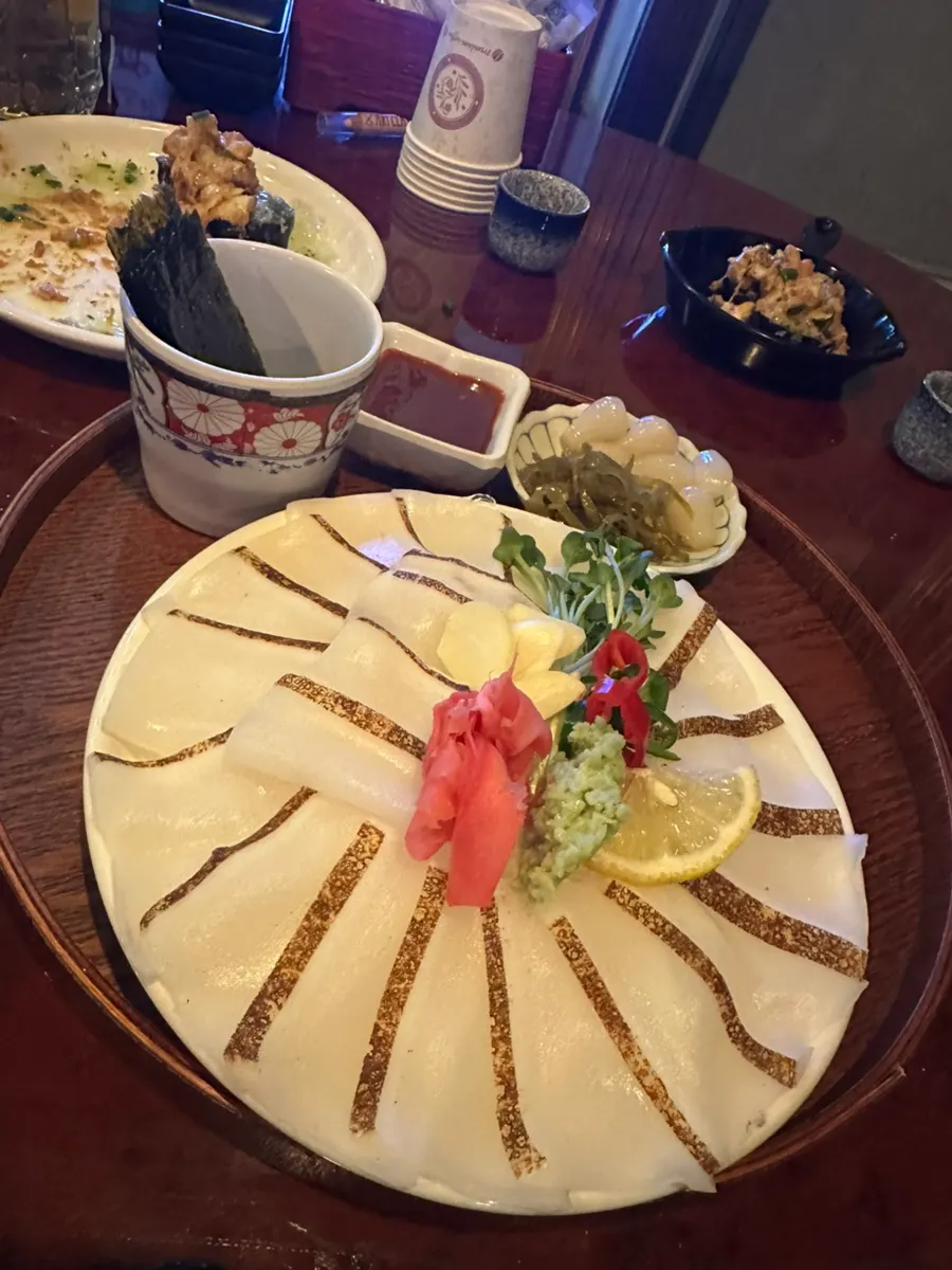 Plate of squid sashimi at Susan Sadang Main Branch