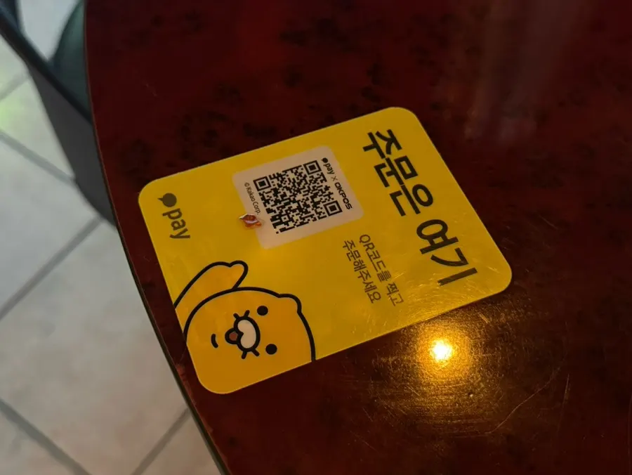 QR code ordering guide on the table