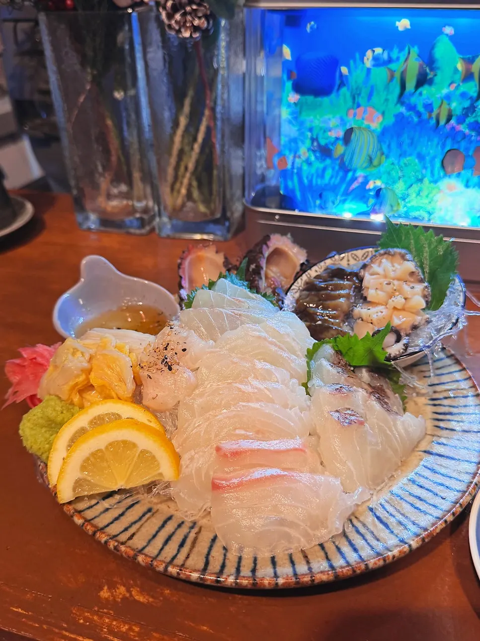 와사비를 올린 숙성회