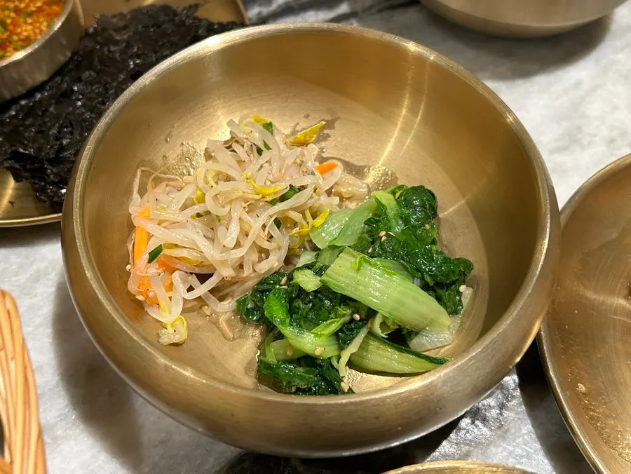 Neatly plated banchan dish at Haenyeo Sotbap