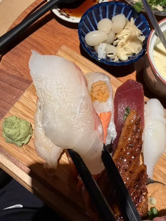 Close-up of eel sushi