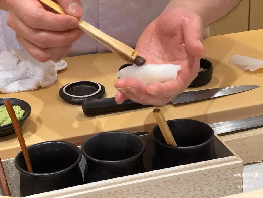The prep process with seasonal ingredients