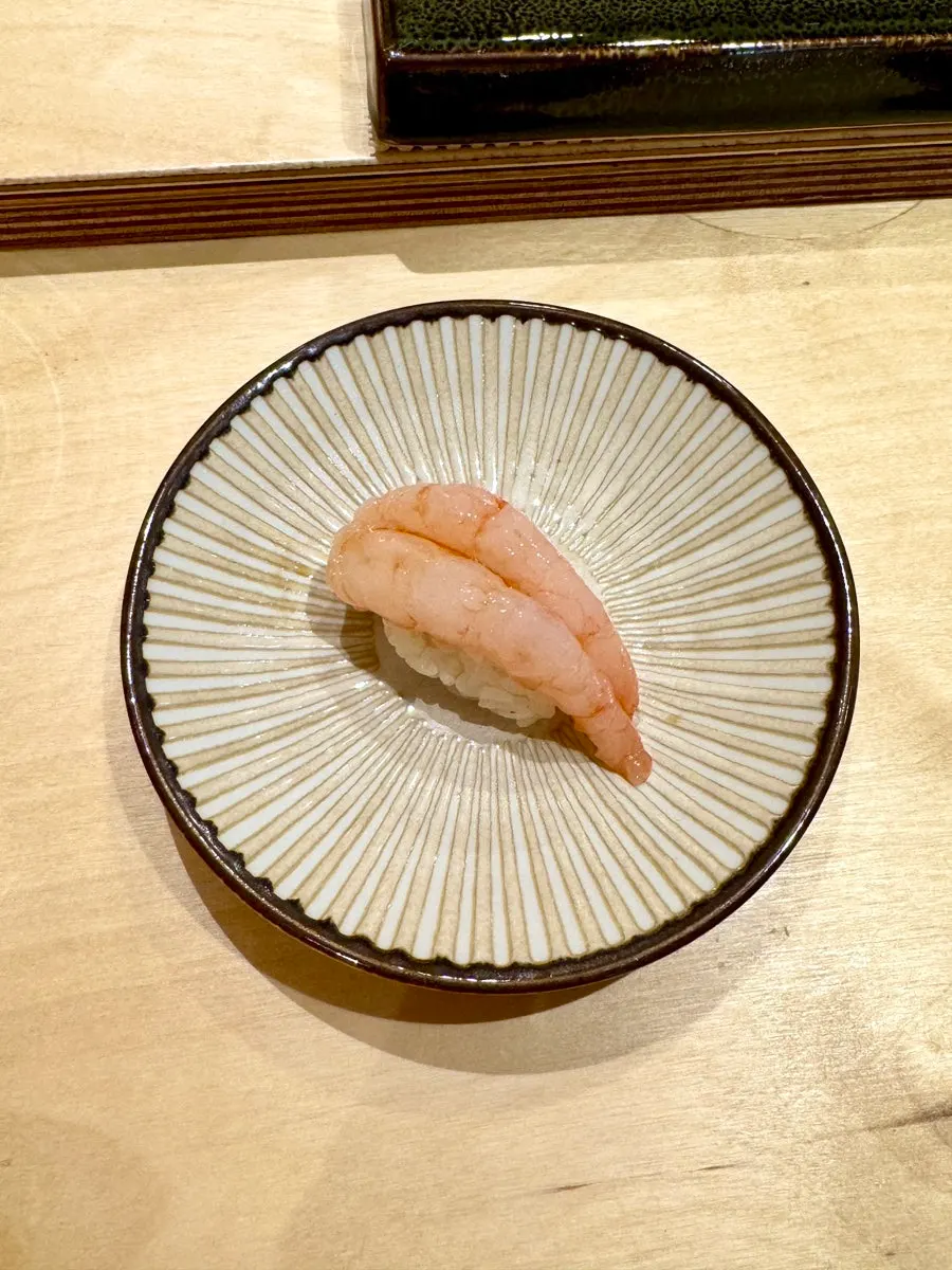Sweet shrimp sushi at Sushi Hibi
