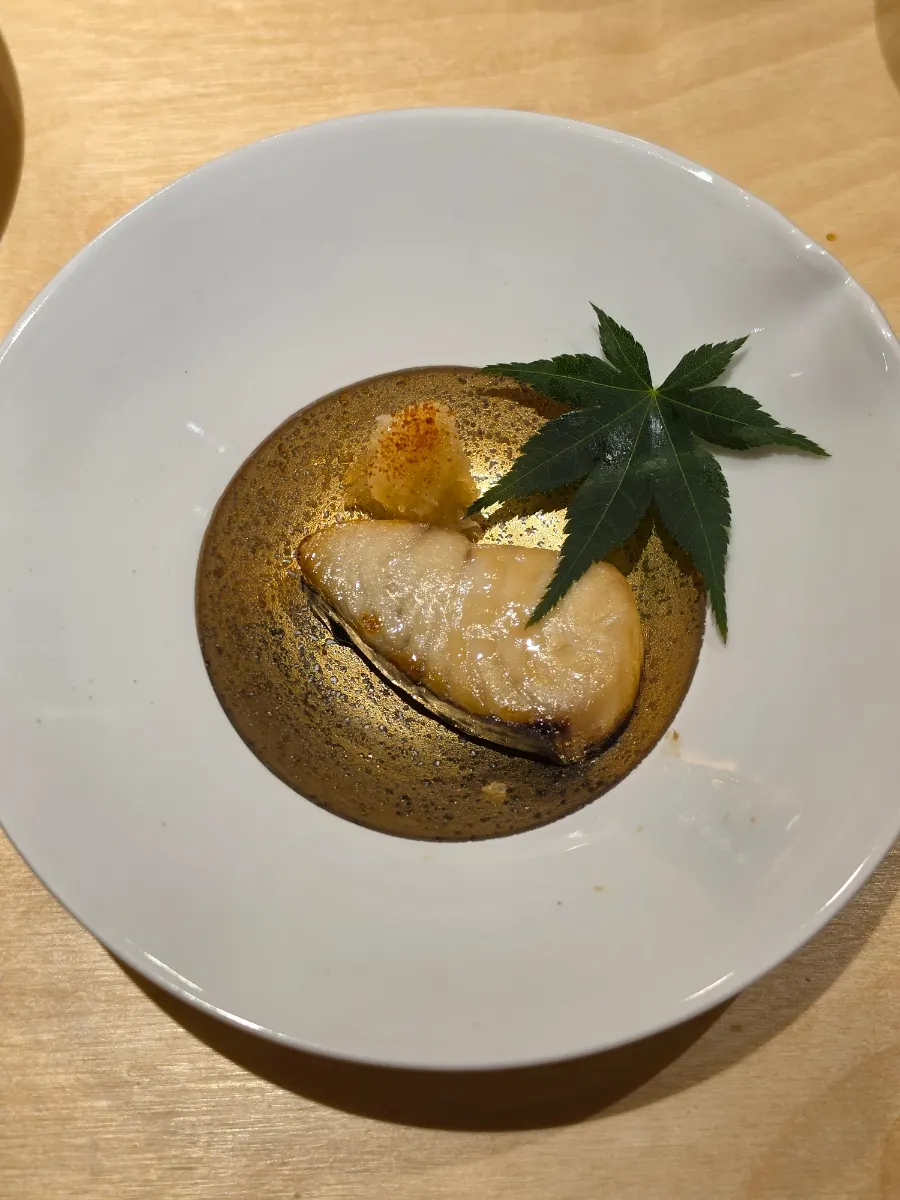 Spanish mackerel yuzu-yaki with yuzu-pickled radish