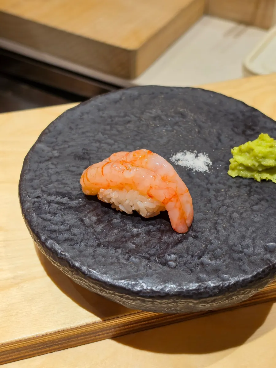 Springy sweet shrimp nigiri