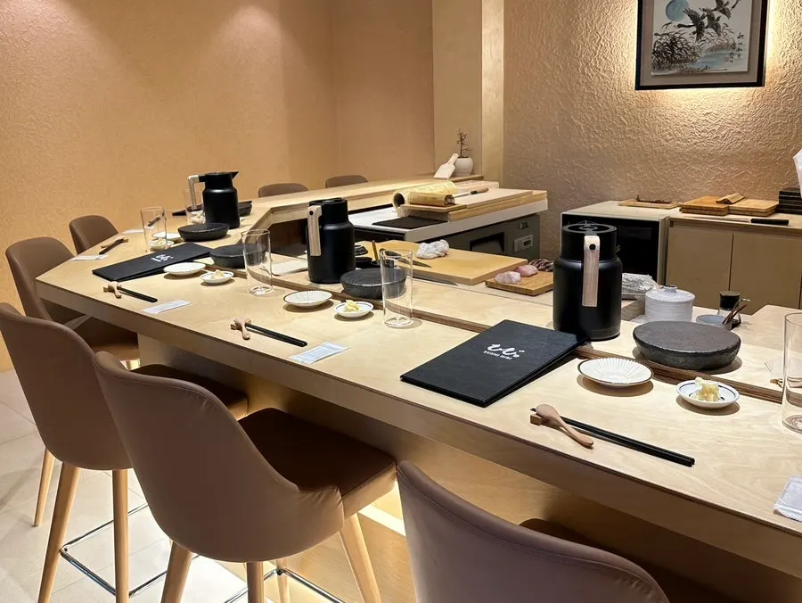 Interior of Sushi Hibi with 8 counter seats
