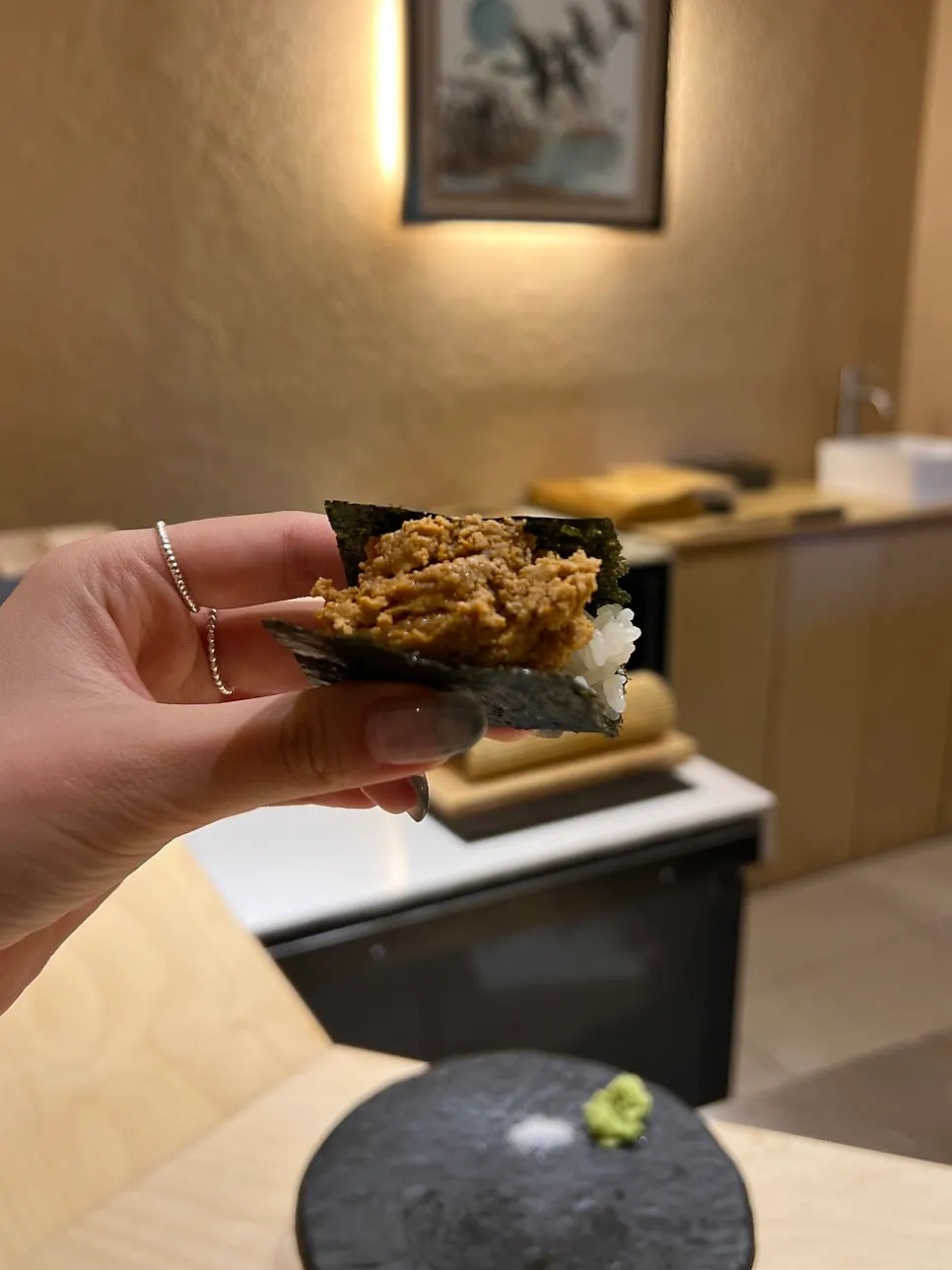 Daurade and horse mackerel sushi at Sushi Hibi