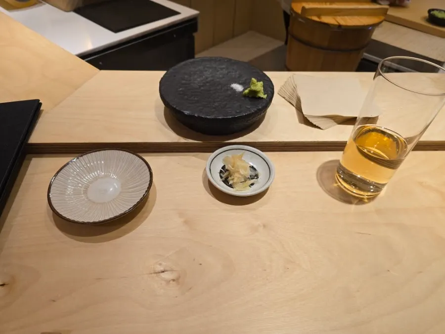 Sushi Hibi counter seating set up around the chef's station