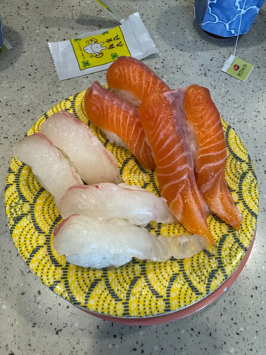 Flounder and salmon sushi made to order upon request