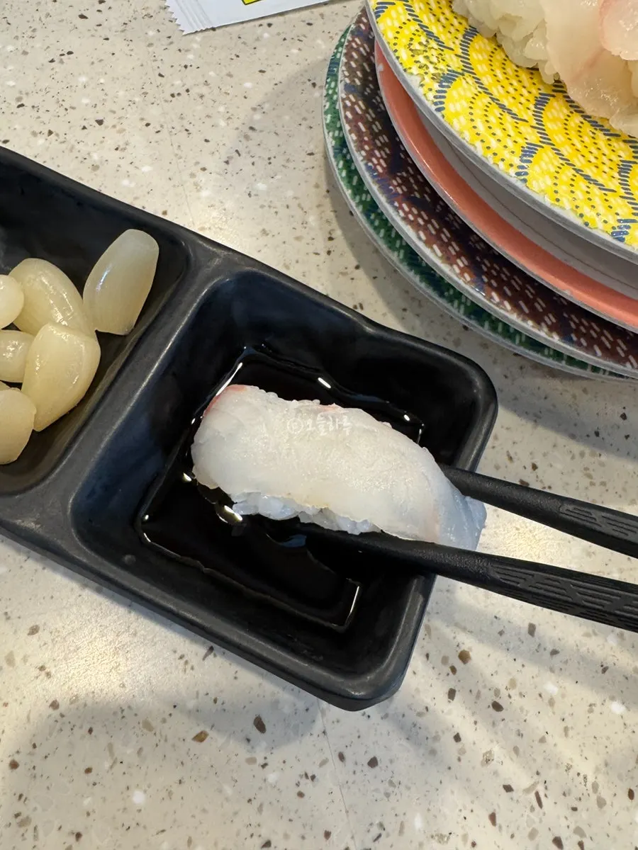 Freshly made fish sushi plate