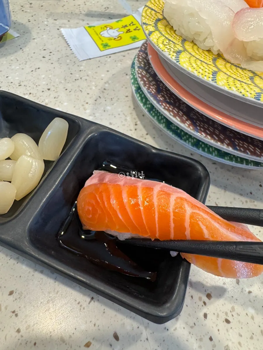 Close-up of salmon sushi