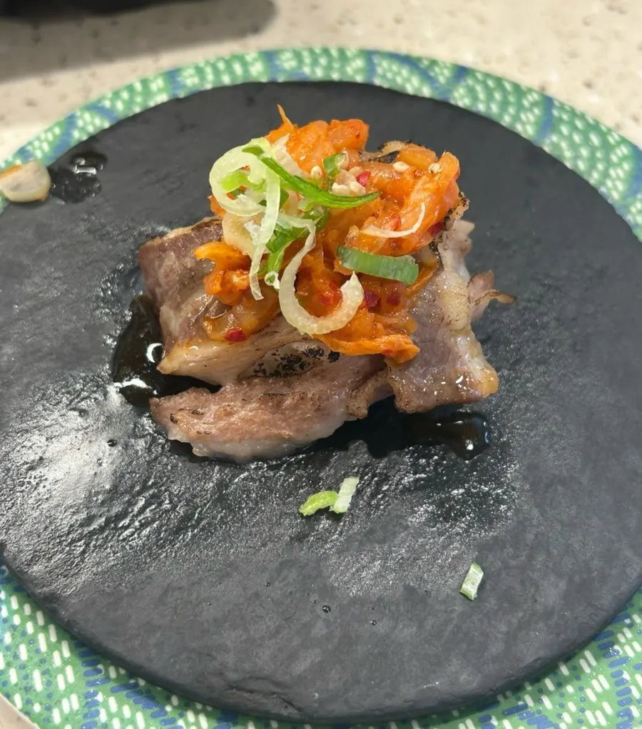 Beef tartare tadaki nigiri and beef tartare nigiri