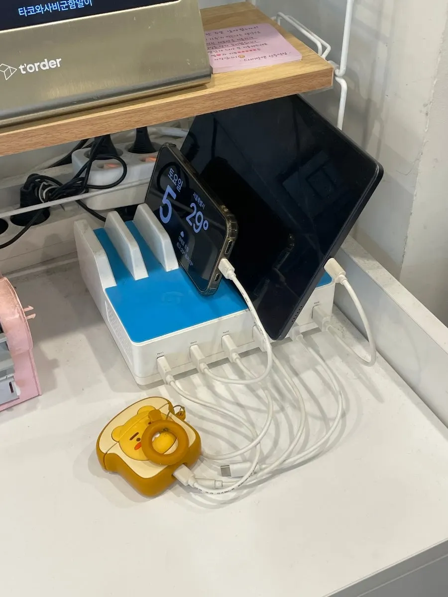 Phone charger provided at the seat