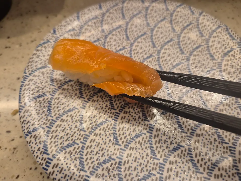 A plate of flounder fin nigiri