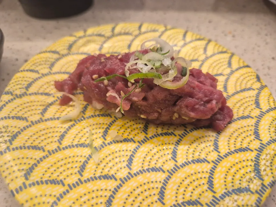 Beef tartare sushi ordered separately