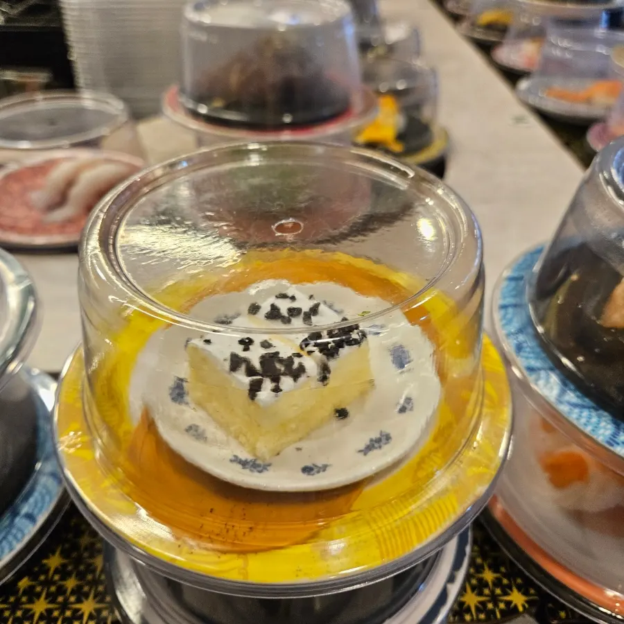 Dessert menu with pudding and cream puffs