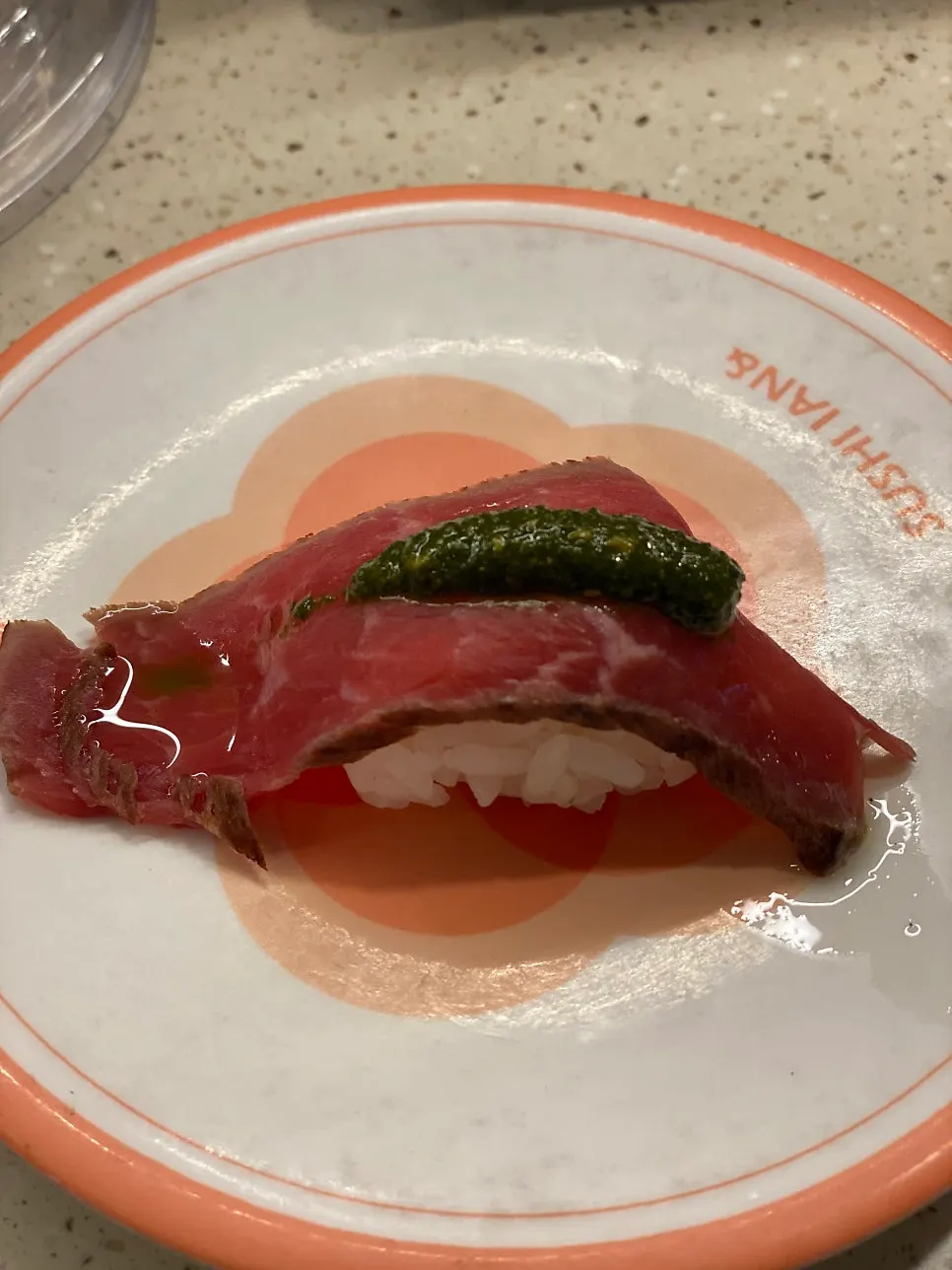 Wagyu truffle basil tataki sushi