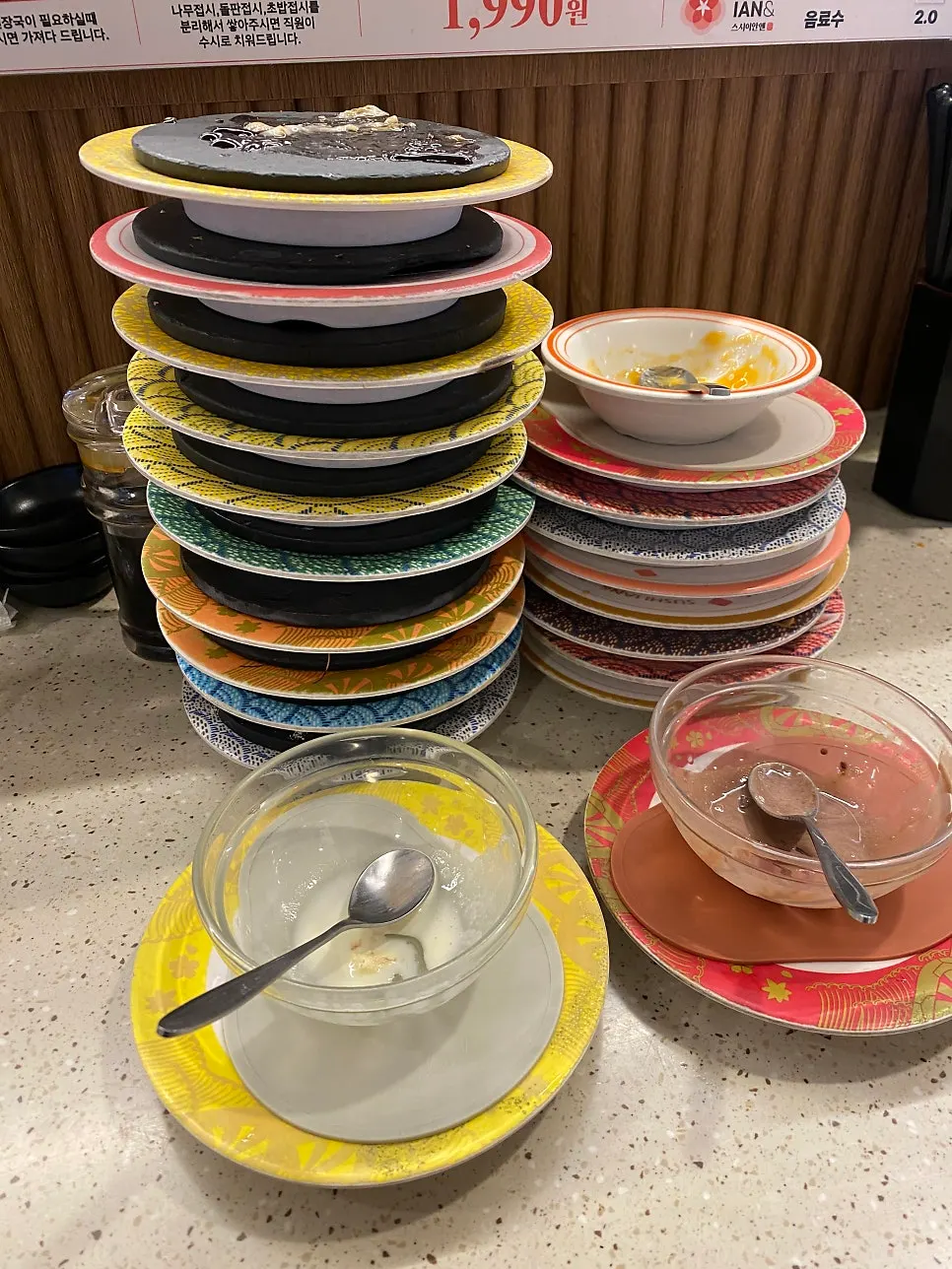 The table after finishing the meal